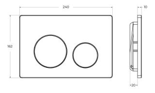 Кнопка смыва BelBagno BB-03C-GM, оружейная сталь